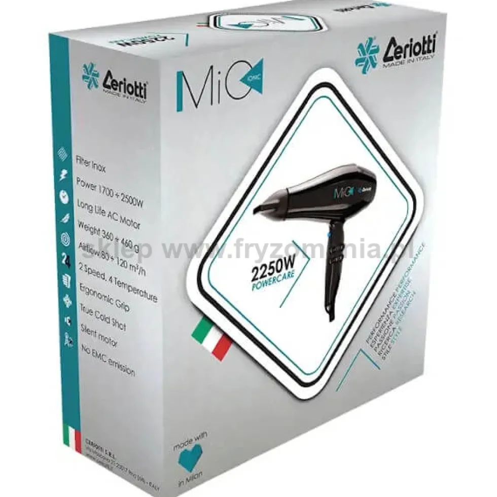 Ceriotti Mio Ionic Powercare Suszarka do włosów, czarna 2250W