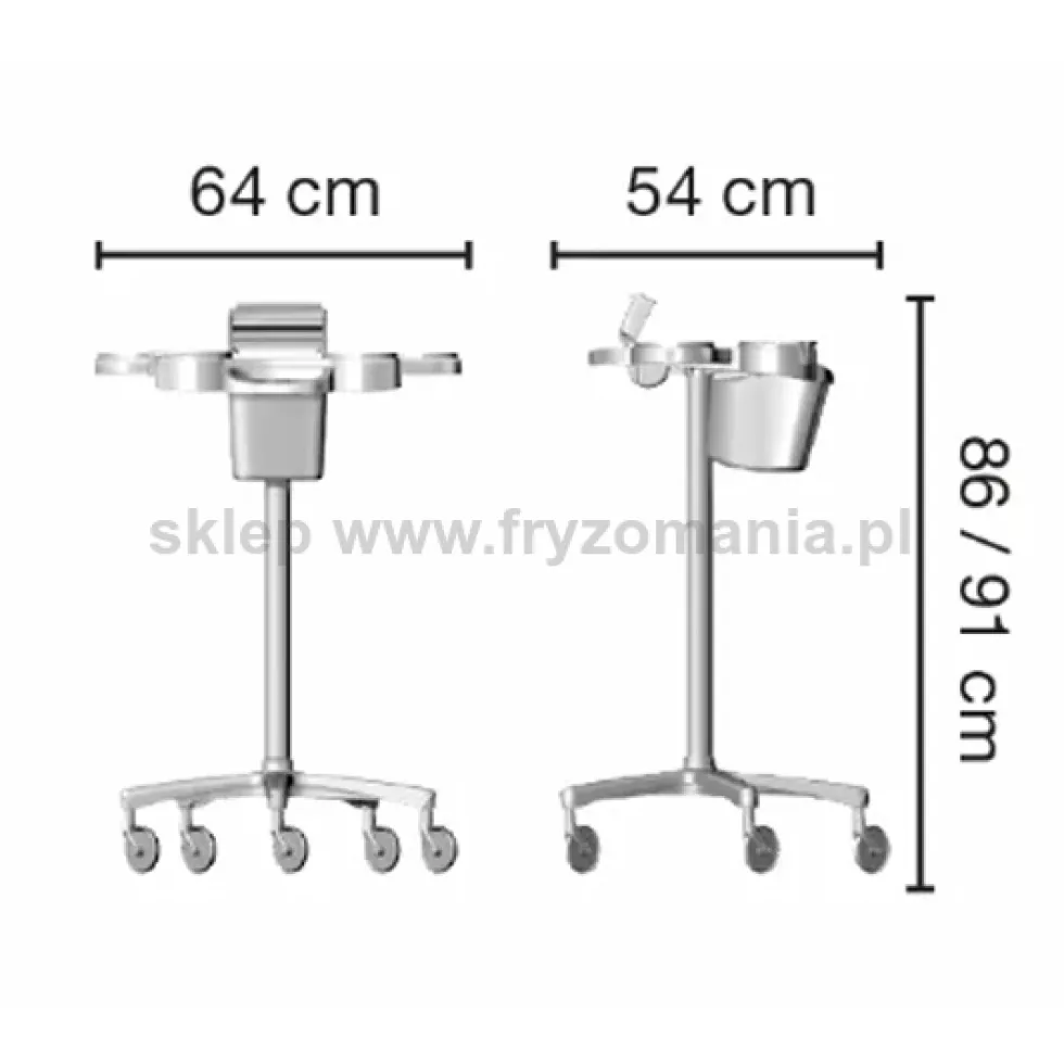 Ceriotti Service Plus High Wheels Pomocnik fryzjerski, czarny