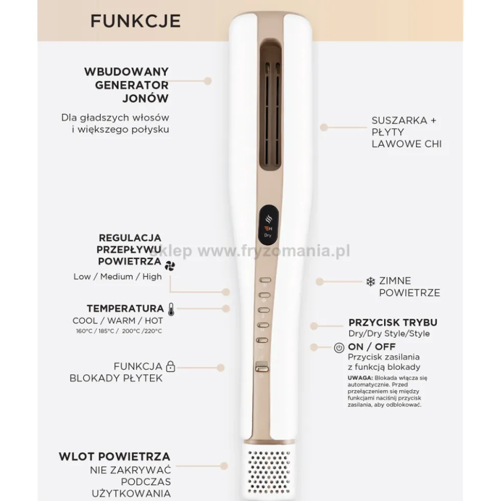 CHI Lava Air Glide Prostownico-suszarka do włosów z jonizacją