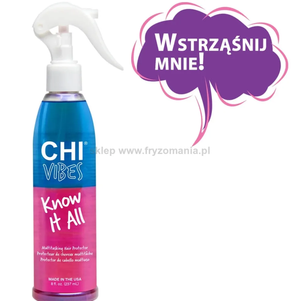 Chi Vibes Know It All, wielozadaniowa mgiełka termoochronna do włosów 237ml