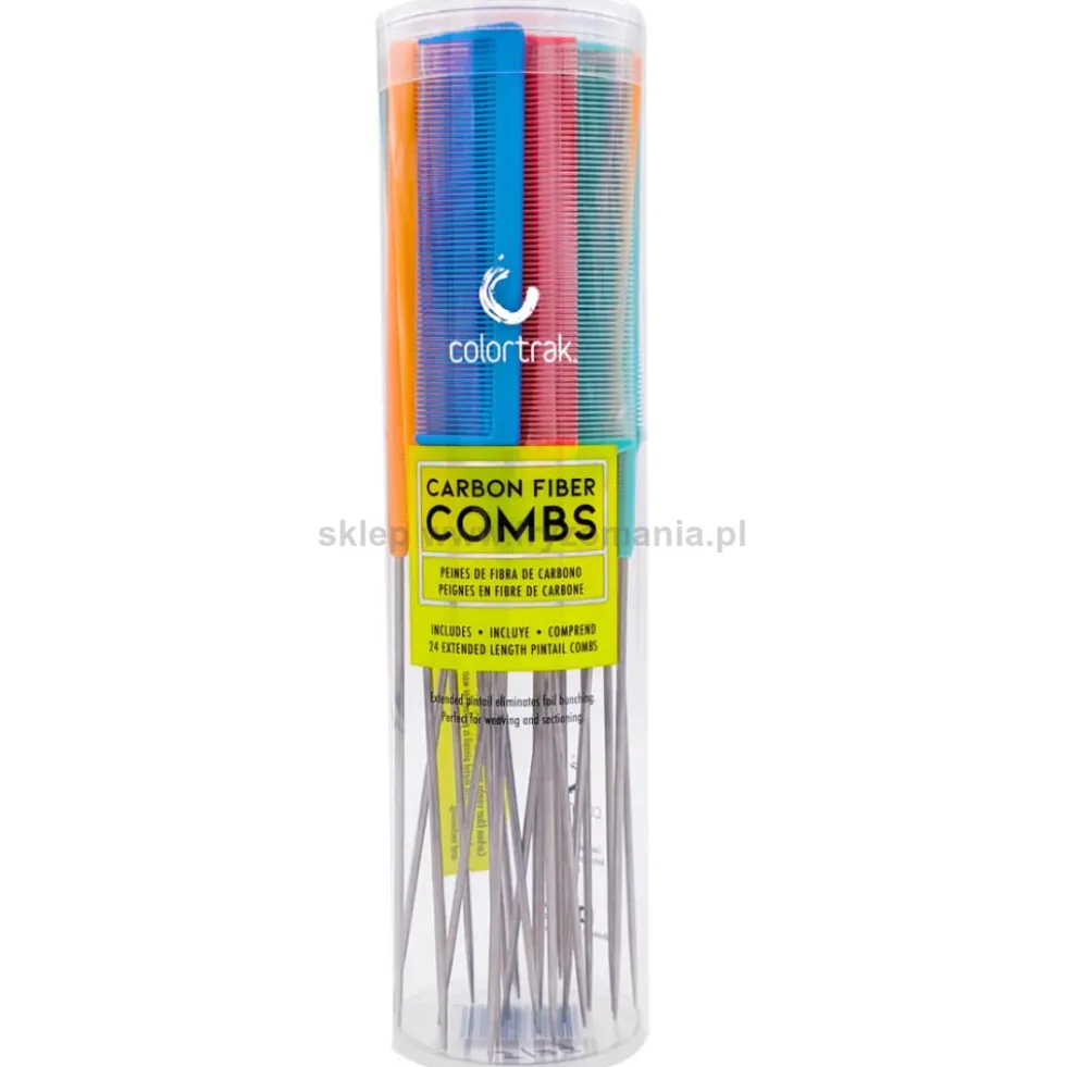 Colortrak Carbon Fiber Combs Grzebień ze szpikulcem, różne kolory
