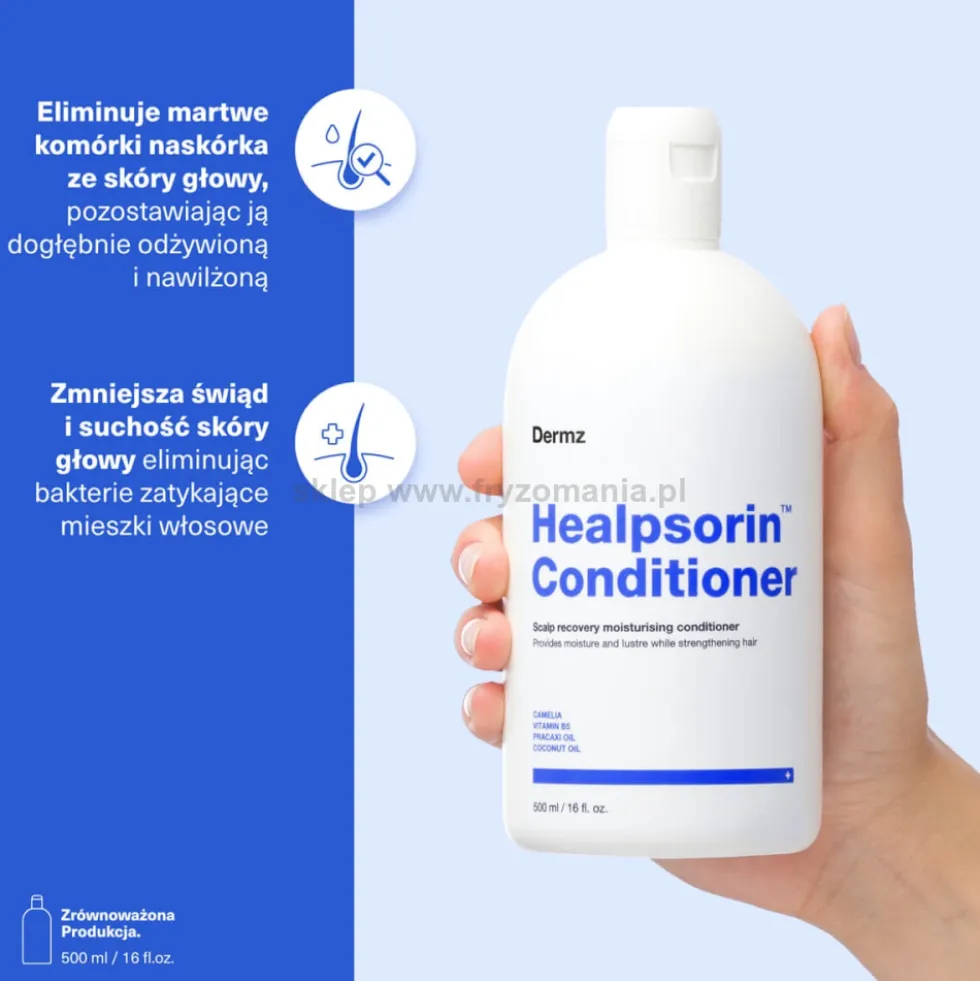Dermz Healpsorin Odżywka na podrażnioną skórę głowy, wzmacniająca włosy 500ml