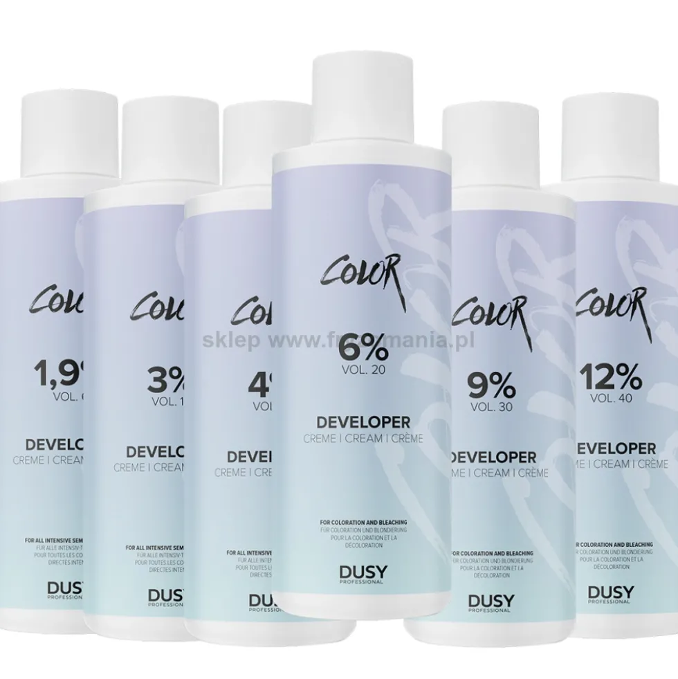 Dusy Professional Color Developer Creme Oksydant do farb 1,9%, 3%, 4%, 6%, 9%, 12% 1000ml