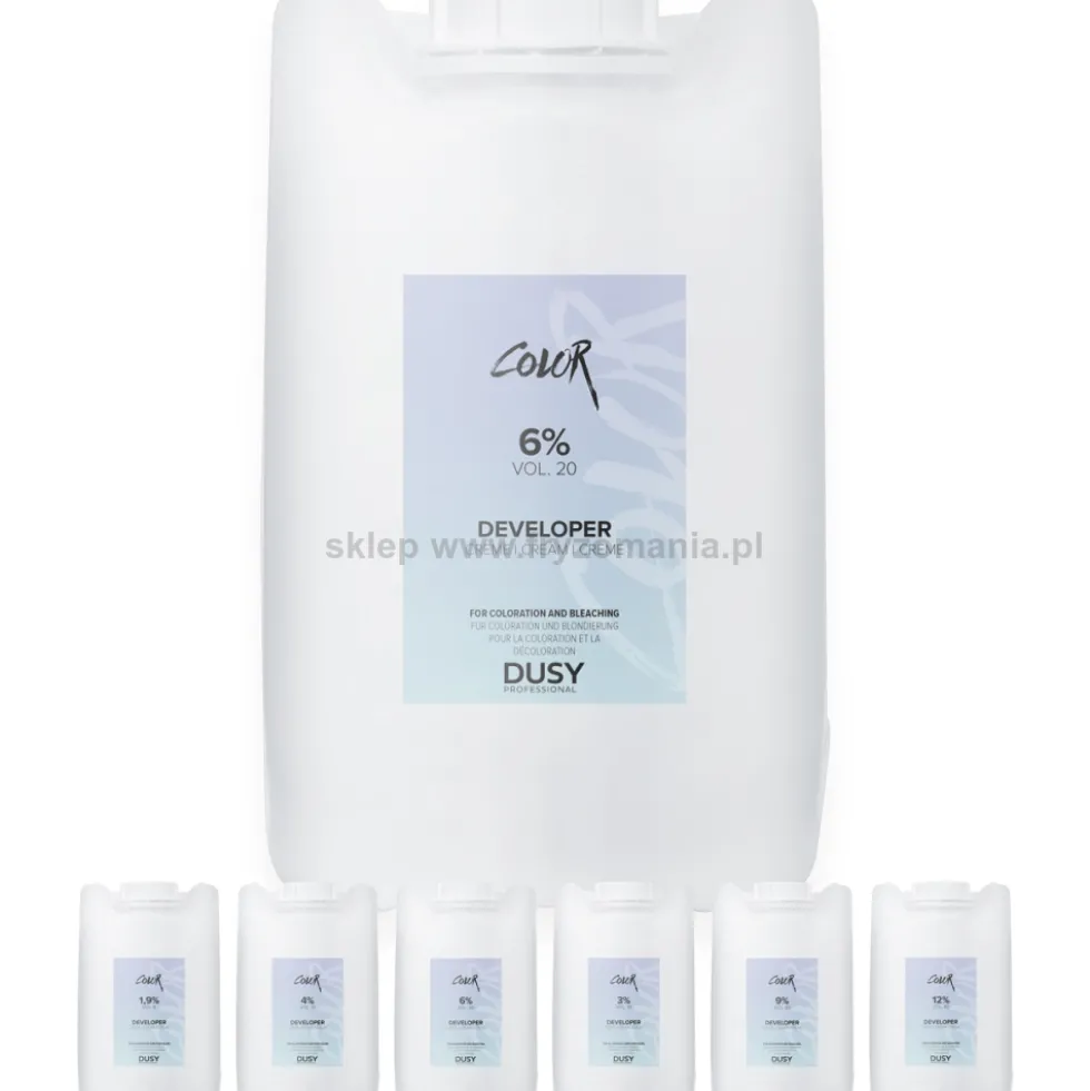 Dusy Professional Color Developer Creme Oksydant do farb 1,9%, 3%, 4%, 6%, 9%, 12% 5000ml