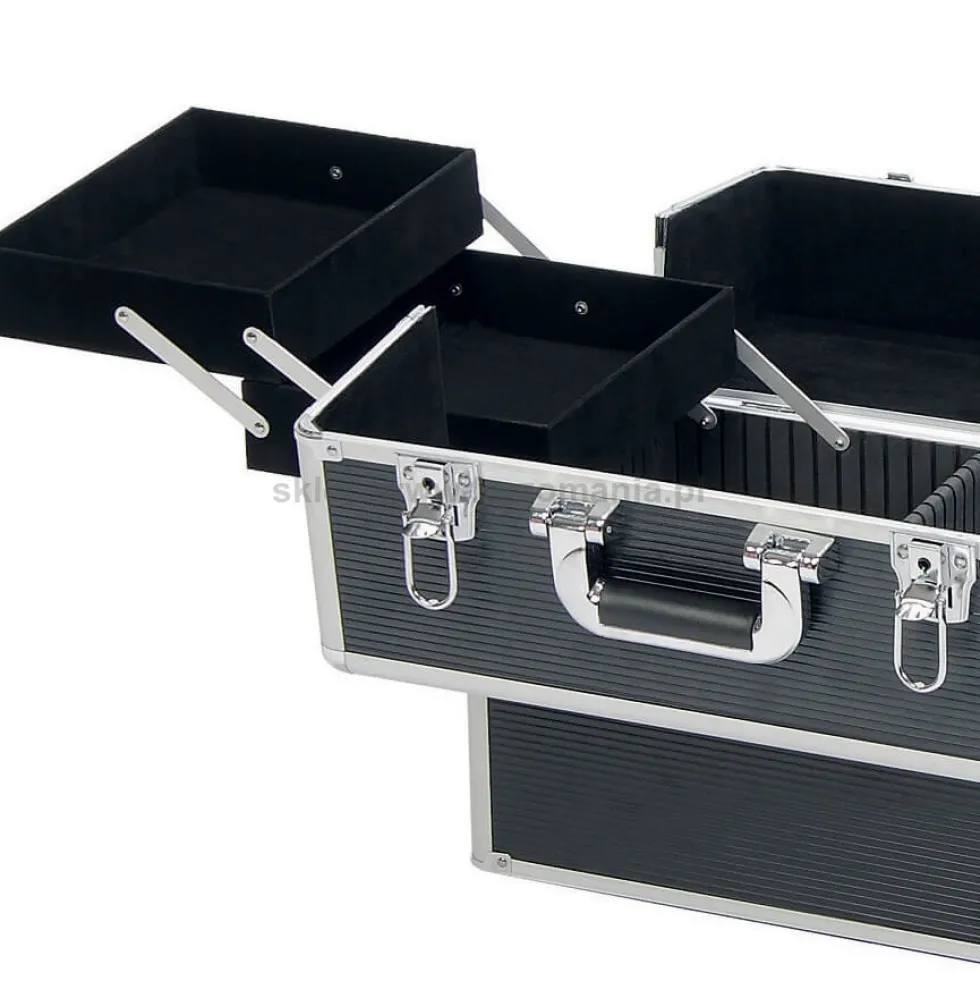 Efalock Professional Black Molly Kufer fryzjerski, kosmetyczny na kółkach