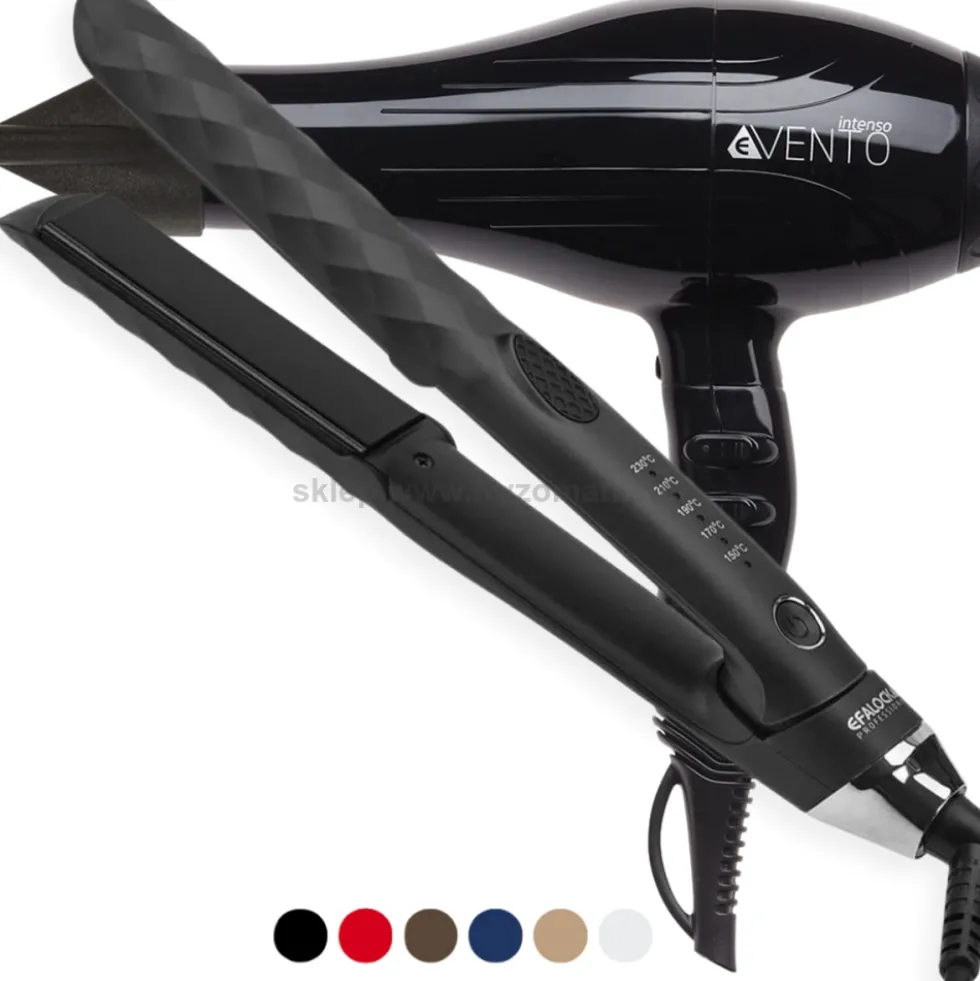 Efalock Professional - zestaw suszarka eVento Intenso 2500W i prostownica z jonizacją Diamond Iron