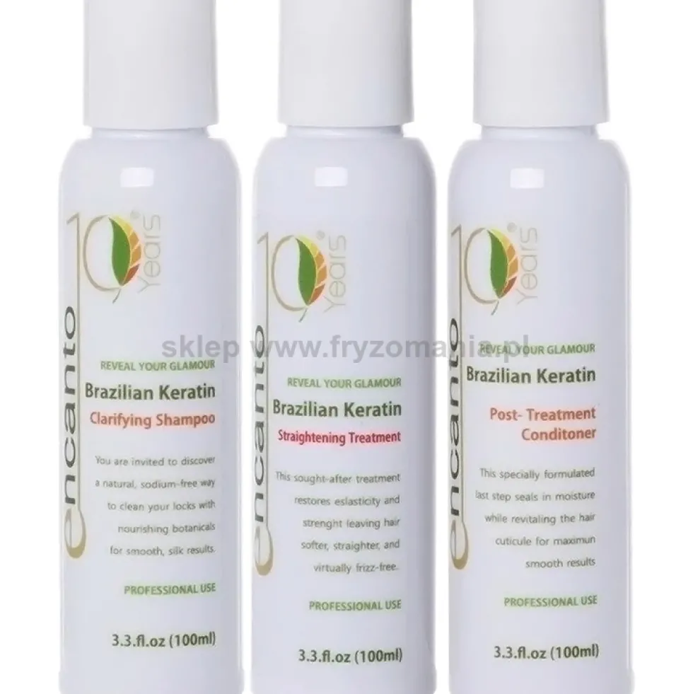 Encanto Do Brasil Keratyna do prostowania włosów zestaw 3x100ml