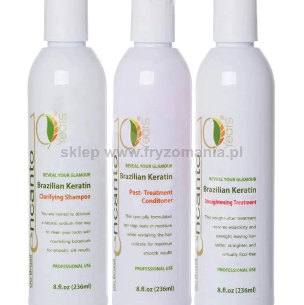 Encanto Do Brasil Keratyna do prostowania włosów zestaw 3x236ml