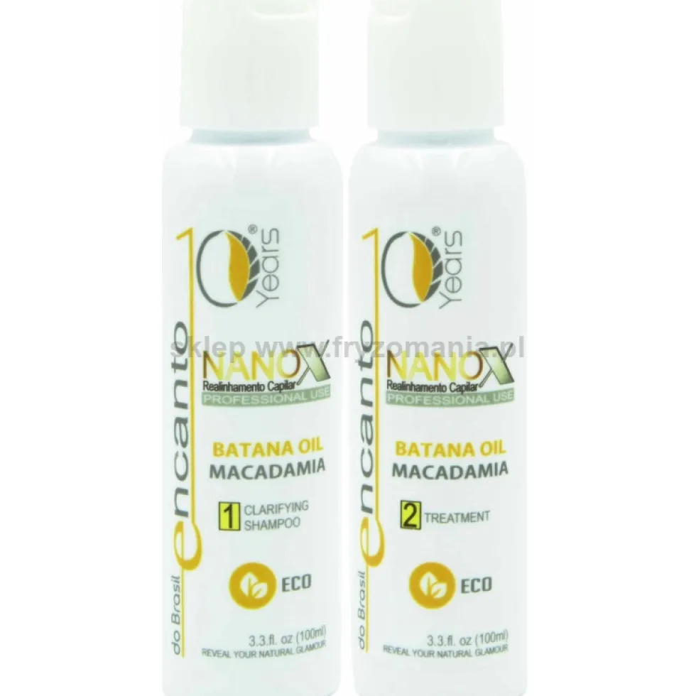Encanto Do Brasil Nanox - zestaw do keratynowego prostowania włosów 2x100ml