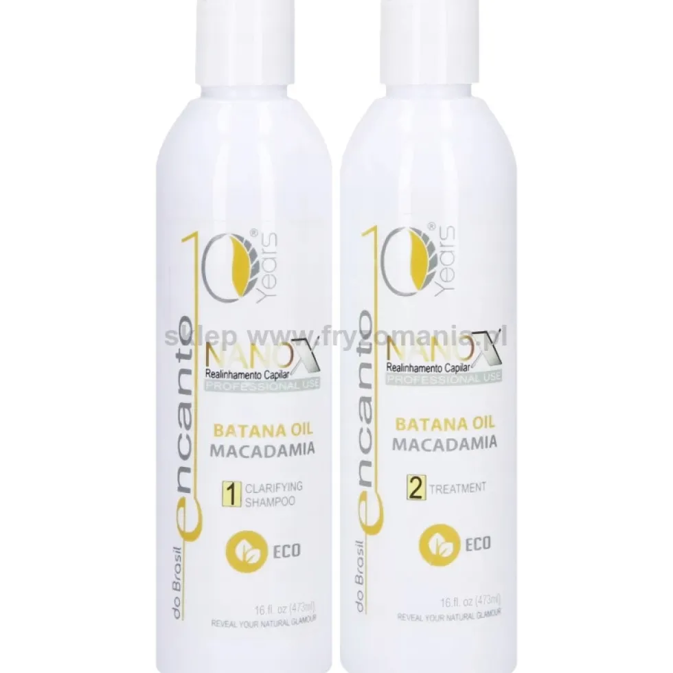 Encanto Do Brasil Nanox - zestaw do keratynowego prostowania włosów 2x473ml