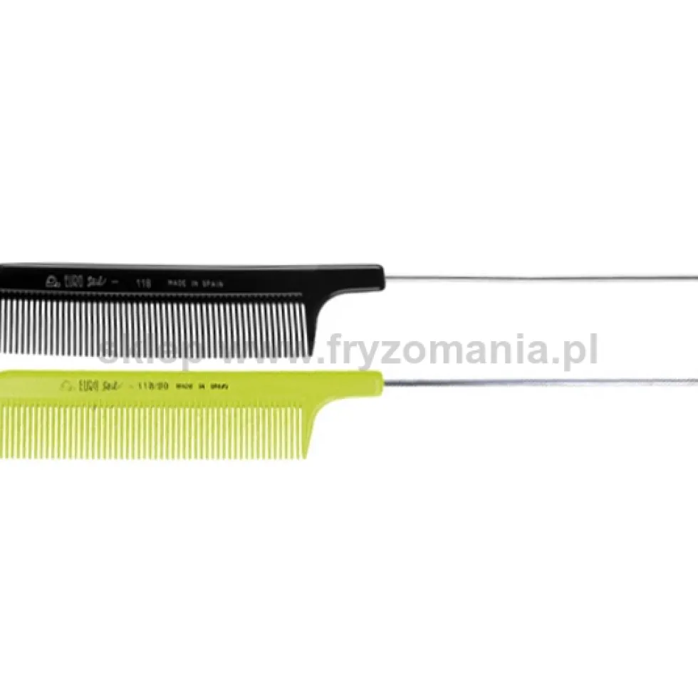 Euro Stil 118 Nylon 21,5cm Grzebień fryzjerski ze szpikulcem, czarny lub zielony