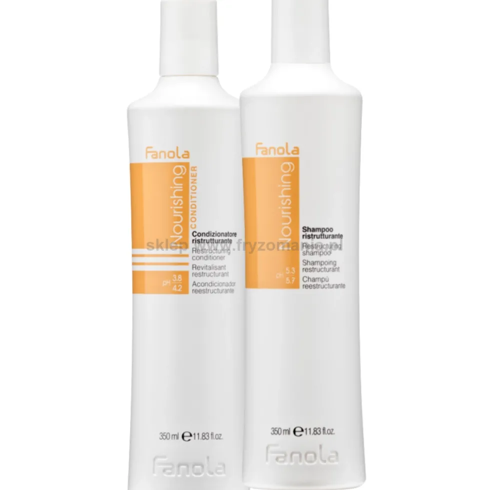 Fanola Nourishing - zestaw do włosów suchych szampon i odżywka 2x350ml