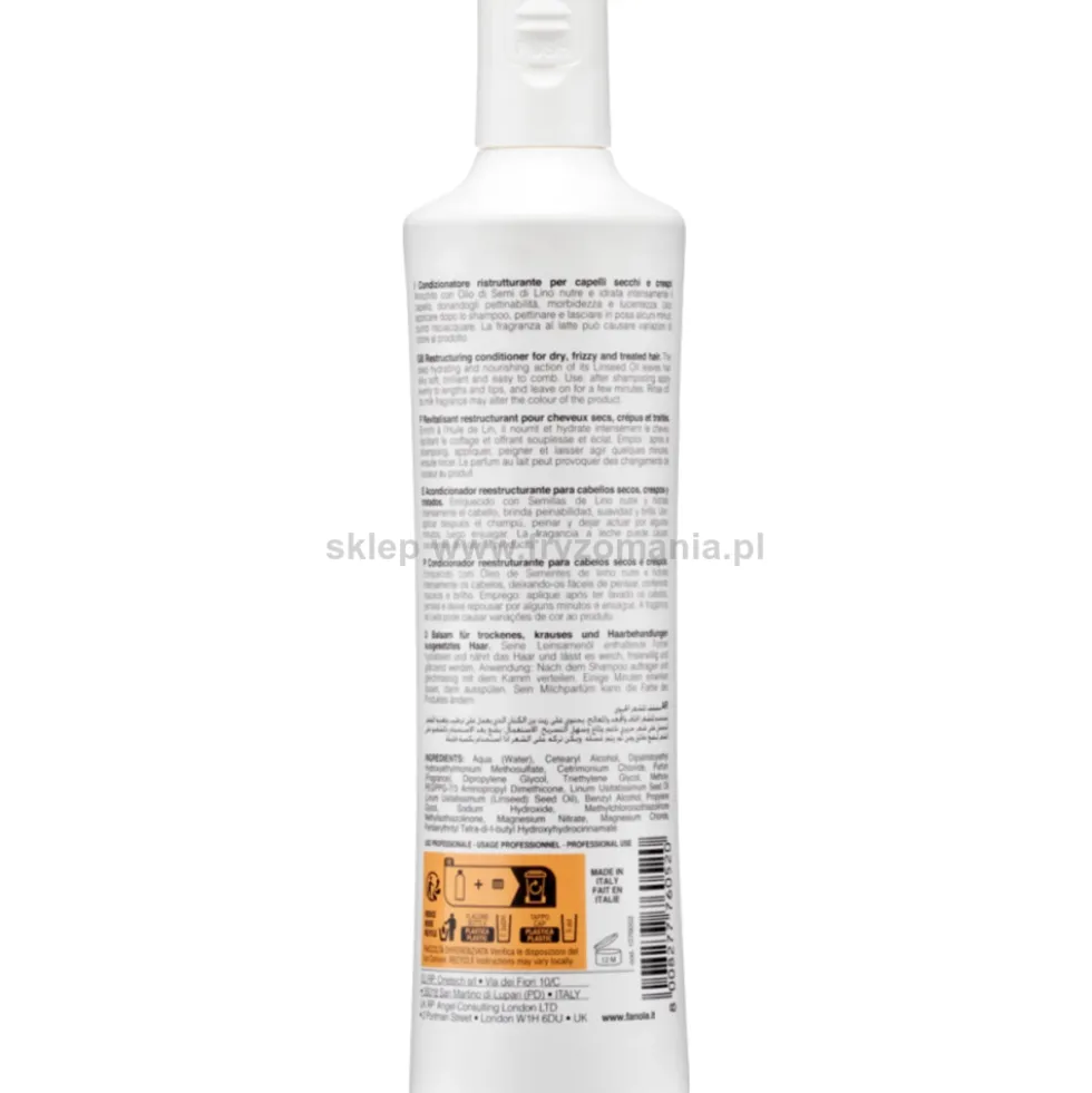 Fanola Nourishing - zestaw do włosów suchych szampon i odżywka 2x350ml