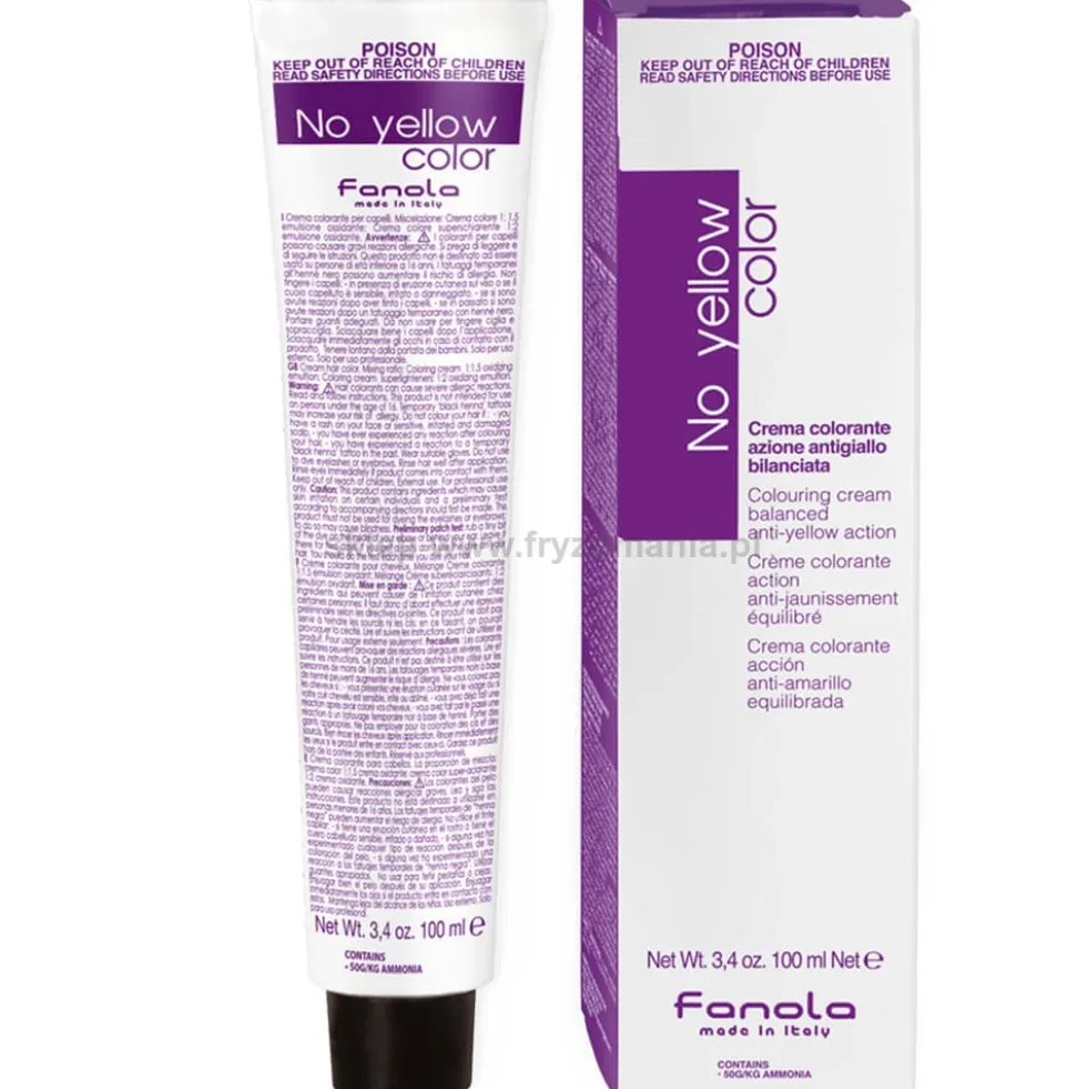 Fanola No Yellow Color Farba rozjaśniająca do włosów 100ml
