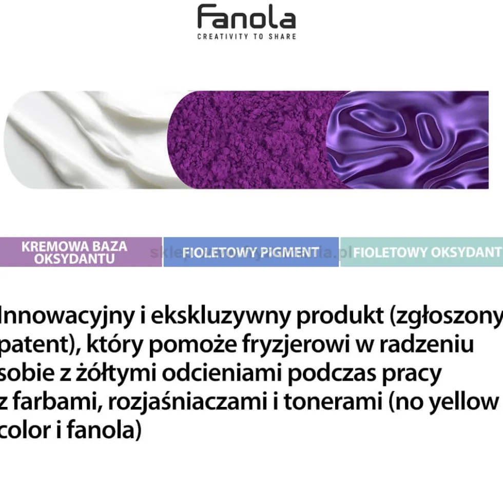 Fanola No Yellow Fioletowy Oksydant do farby 1,5%, 7,5% 1000ml