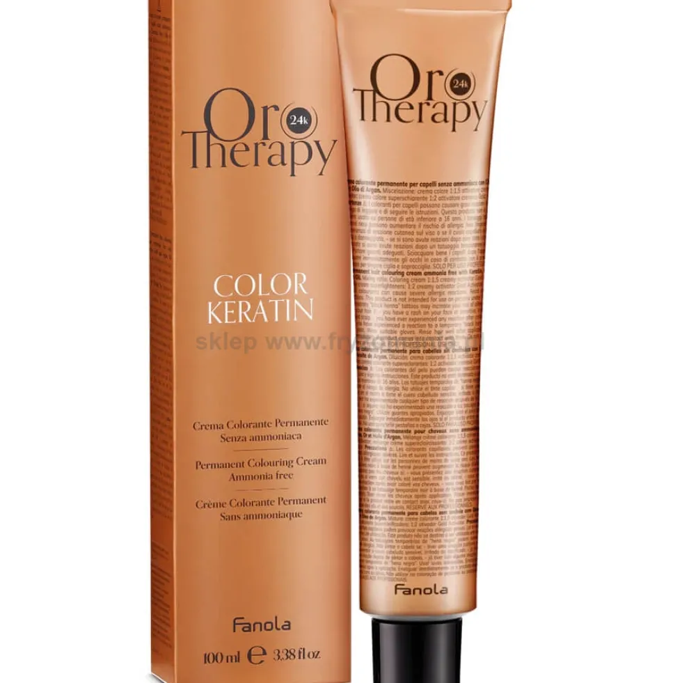 Fanola Oro Therapy Color Keratin Oro Puro Farba w kremie do trwałej koloryzacji bez amoniaku 100ml