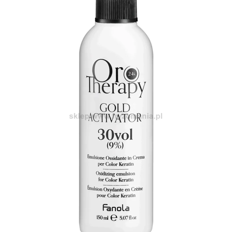 Fanola Oro Therapy Gold Activator Oro Puro Aktywator w kremie z keratyną, stężenia: 3%, 6%, 9%, 12% 150ml