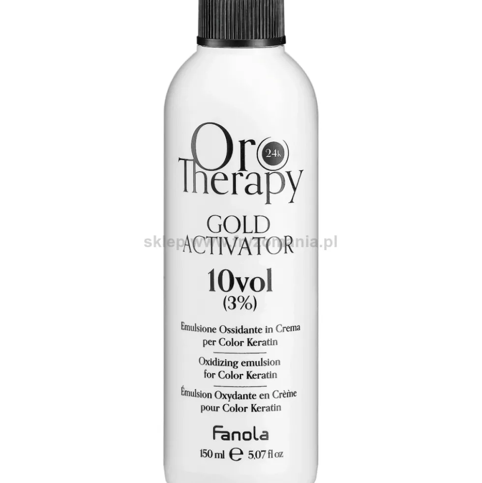 Fanola Oro Therapy Gold Activator Oro Puro Aktywator w kremie z keratyną, stężenia: 3%, 6%, 9%, 12% 150ml
