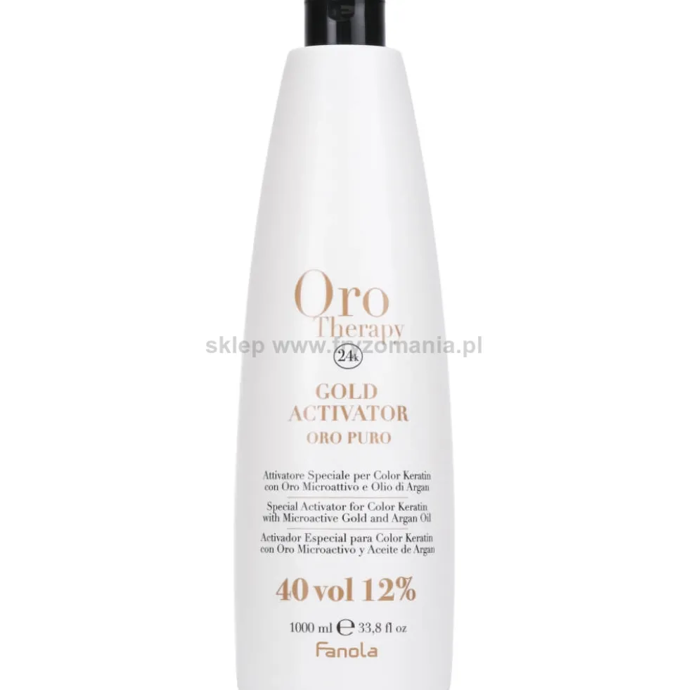 Fanola Oro Therapy Gold Activator Oro Puro Aktywator w kremie z keratyną, stężenia: 3%, 6%, 9%, 12% 1000ml