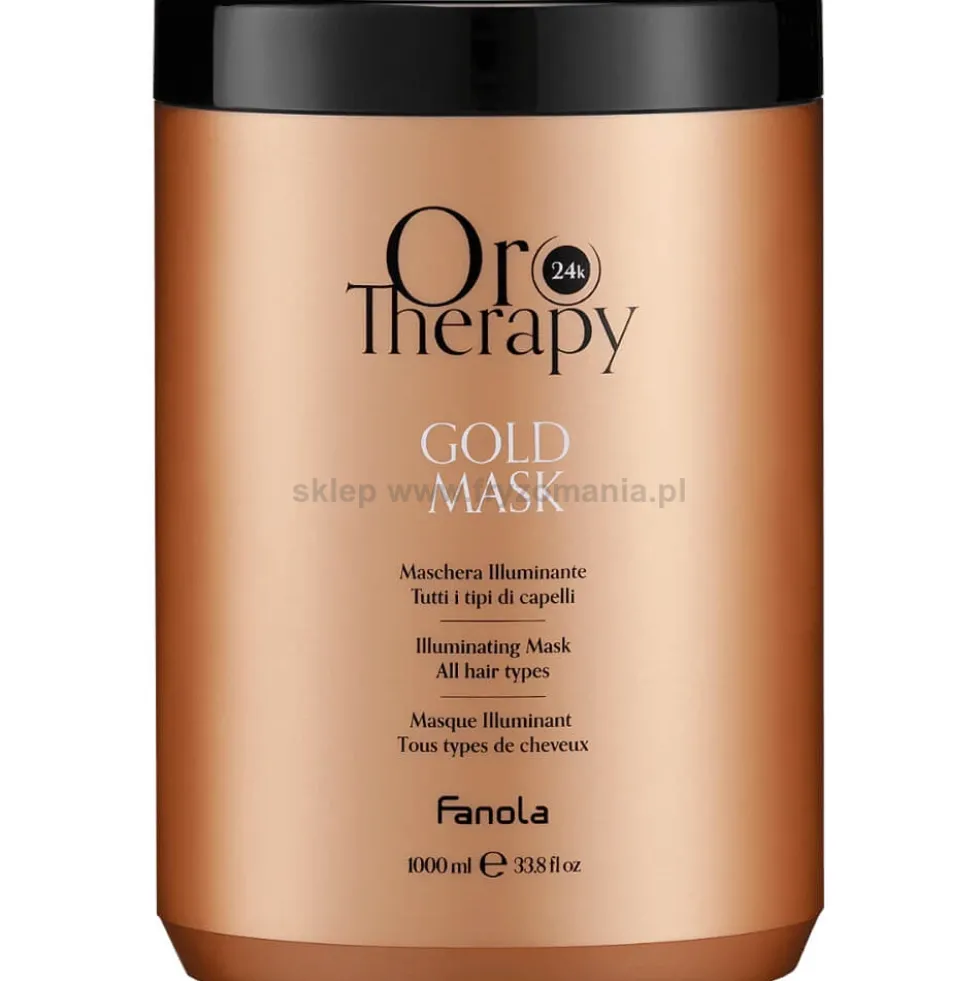Fanola Oro Therapy Gold Maska rozświetlająca do włosów z olejkami 1000ml
