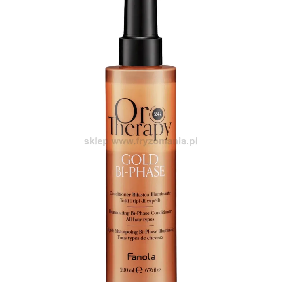 Fanola Oro Therapy Gold Odżywka z olejkami 2-fazowa bez spłukiwania 200ml