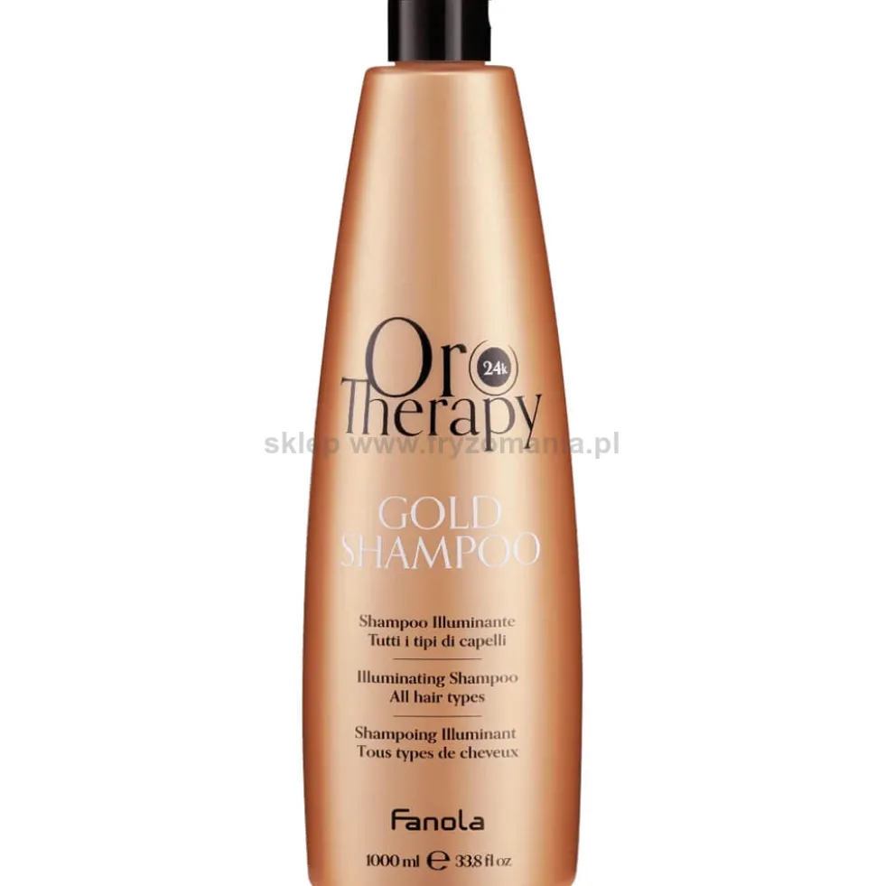 Fanola Oro Therapy Gold Szampon rozświetlający do włosów z olejkami 1000ml
