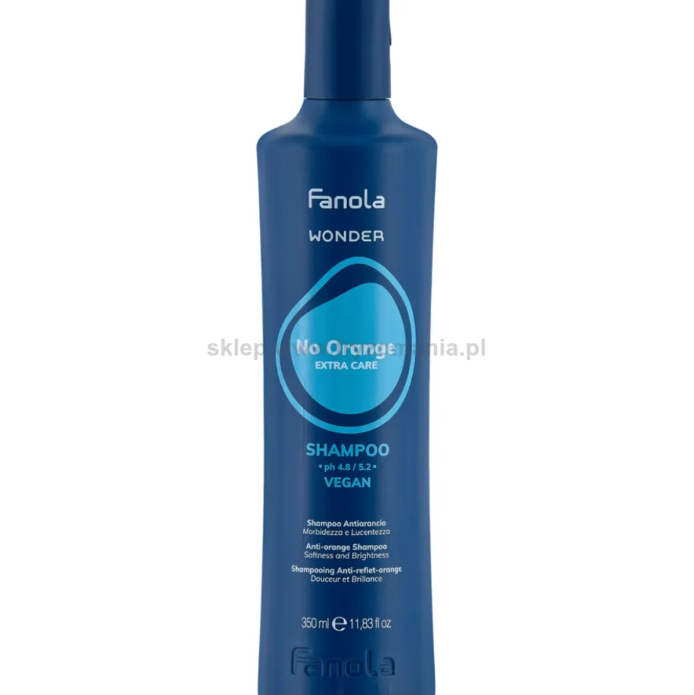Fanola Wonder No Orange Szampon neutralizujący pomarańczowe odcienie ciemnych włosów 350ml