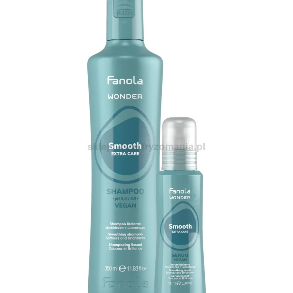 Fanola Wonder Smooth - zestaw szampon 350ml i serum wygładzające włosy 100ml