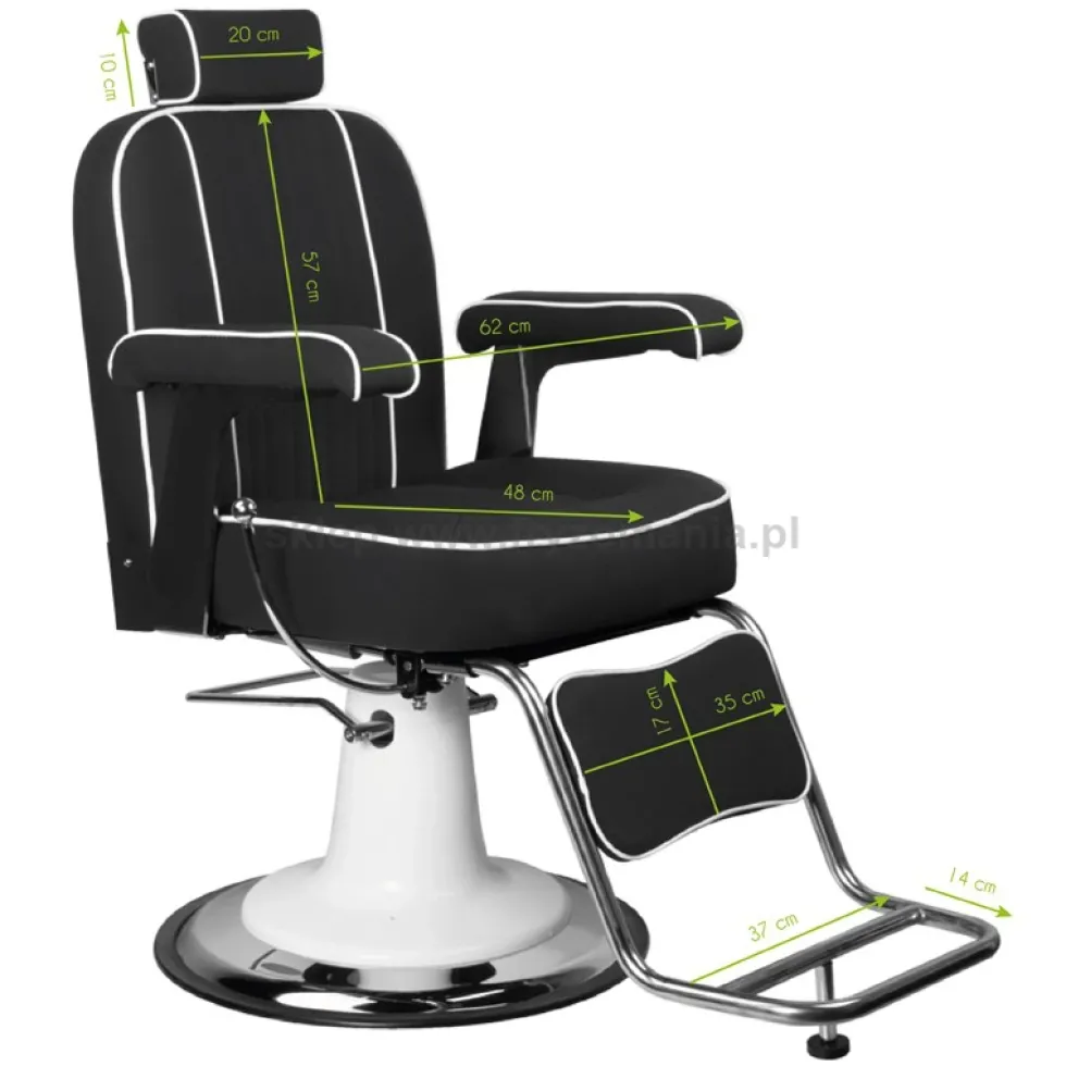 Gabbiano Amadeo Fotel barberski czarny dostępny w 48h