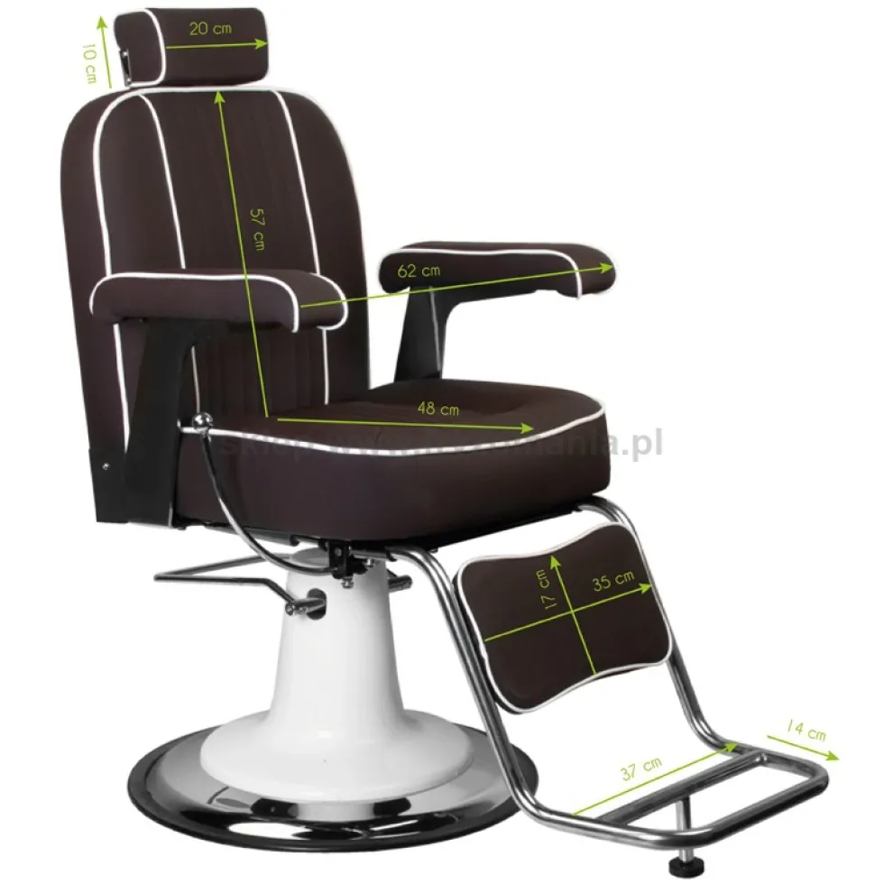 Gabbiano Amadeo Fotel barberski brązowy dostępny w 48h