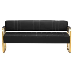 Gabbiano Avila Sofa do poczekalni fryzjerskiej, złoto-czarna, dostępna w 48H