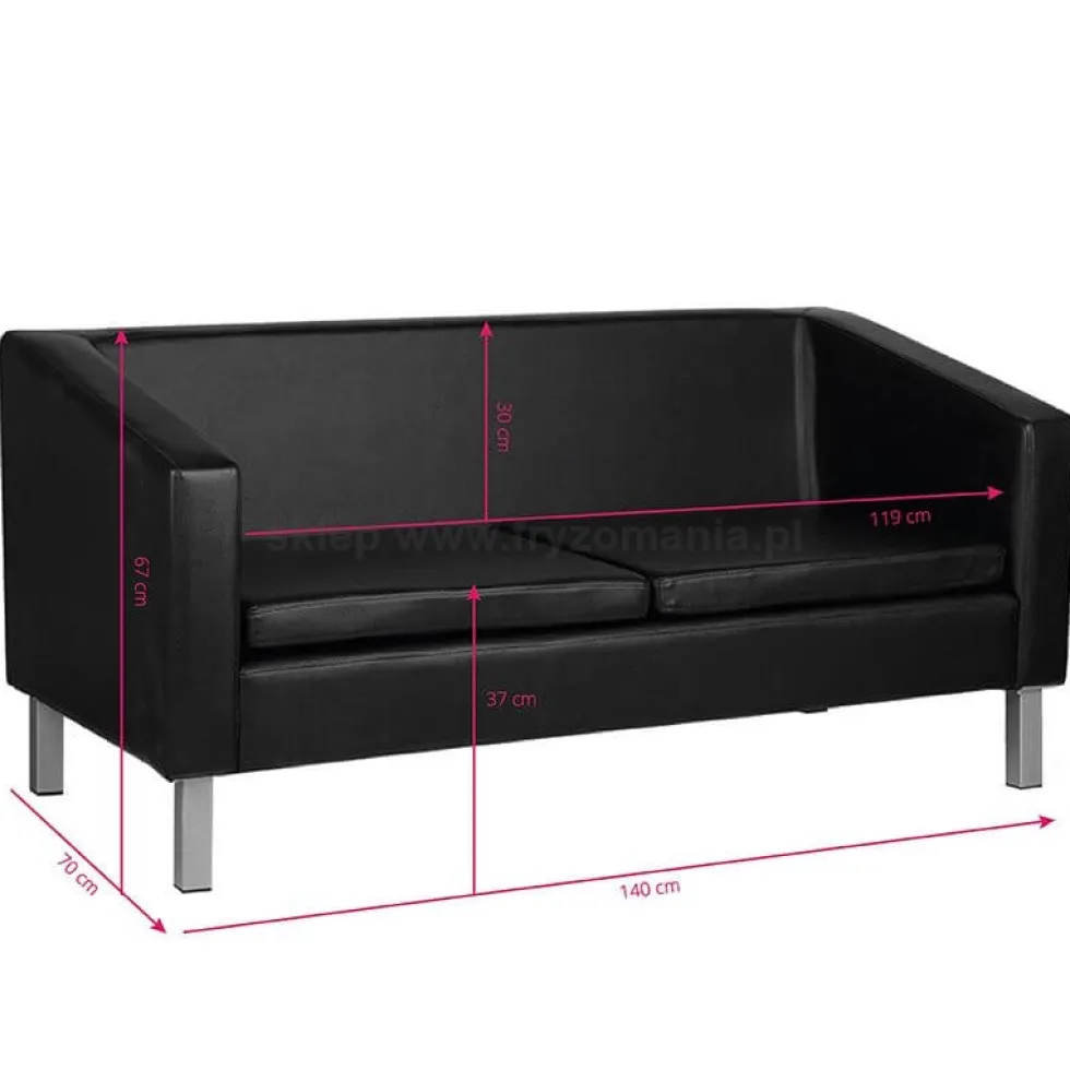 Gabbiano BM18003 Sofa do poczekalni fryzjerskiej, czarna