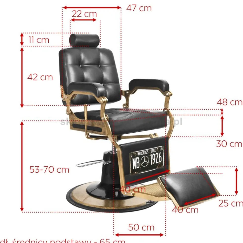 Gabbiano BOSS Fotel barberski fryzjerski czarny dostępny w 48h