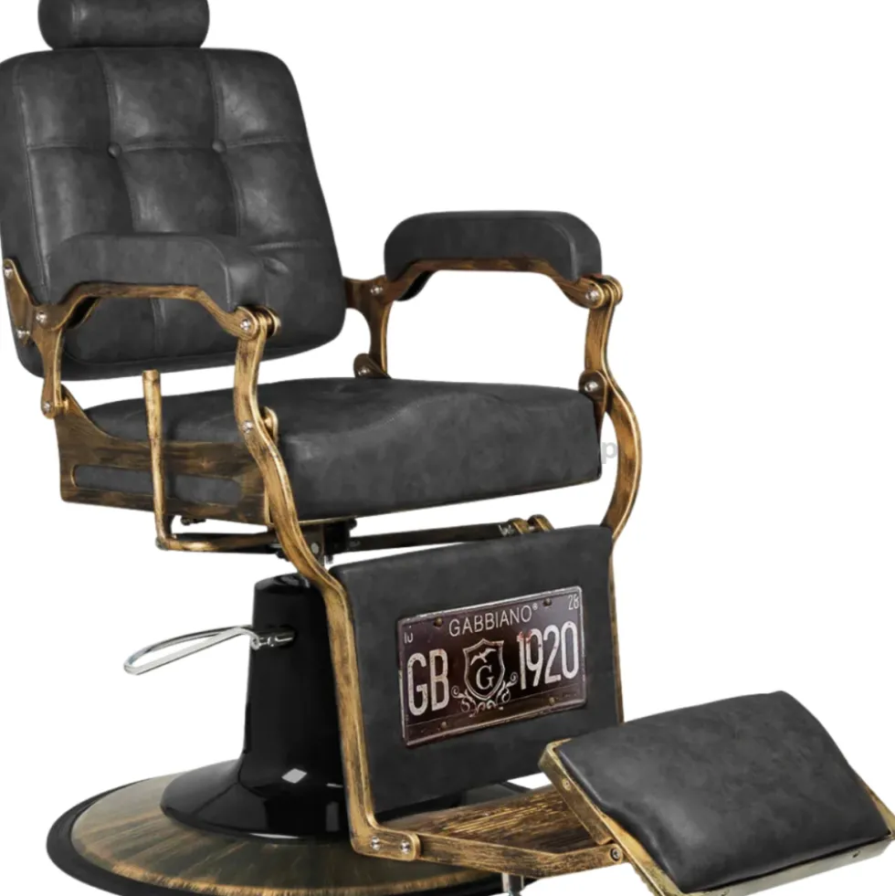 Gabbiano Boss HD Leather Fotel barberski czarny
