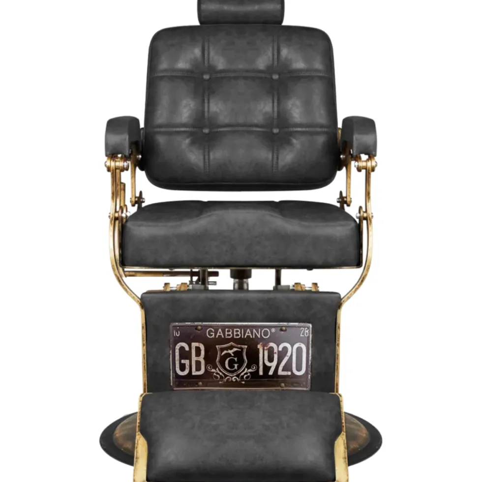 Gabbiano Boss HD Leather Fotel barberski czarny