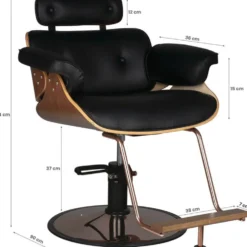 Gabbiano Florencja Fotel fryzjerski, czarny orzech dostępny w 48H