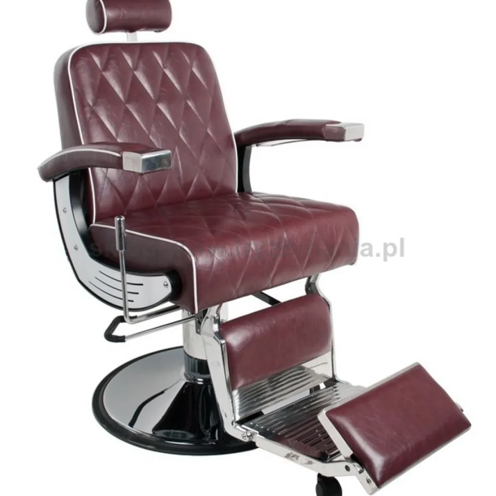 Gabbiano IMPERIAL Fotel barberski bordowy dostępny w 48H