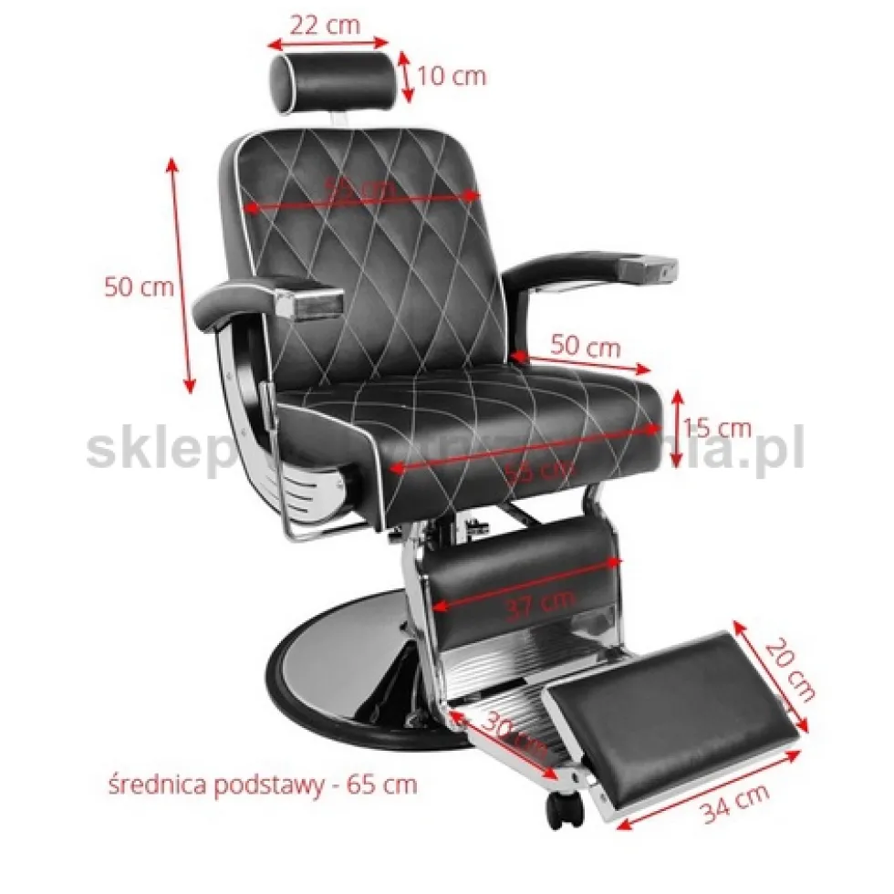 Gabbiano IMPERIAL Fotel barberski bordowy dostępny w 48H