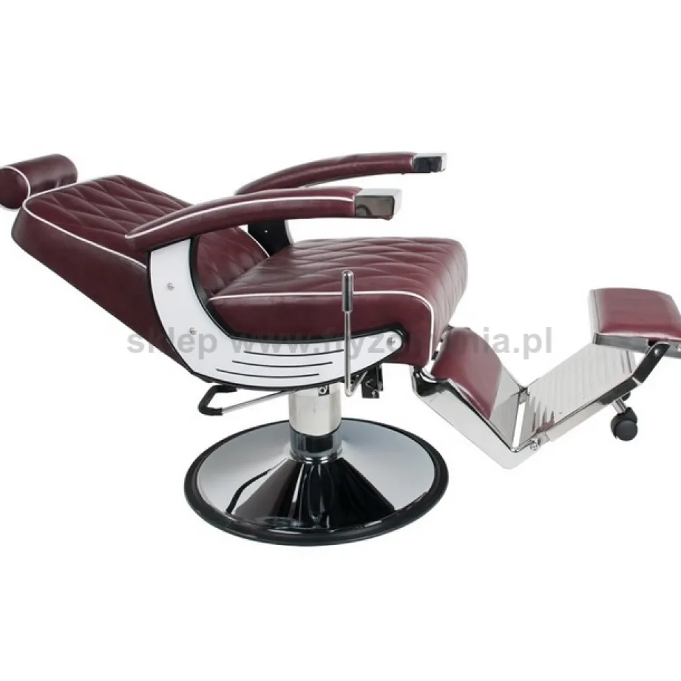 Gabbiano IMPERIAL Fotel barberski bordowy dostępny w 48H