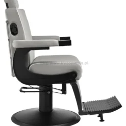 Gabbiano Levi Fotel barberski szary z czarną ramą, dostępny w 48h