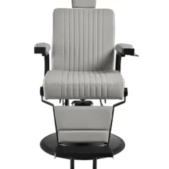 Gabbiano Levi Fotel barberski szary z czarną ramą, dostępny w 48h