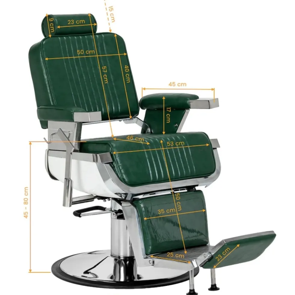 Gabbiano Royal X Fotel barberski zielony, dostępny w 48h