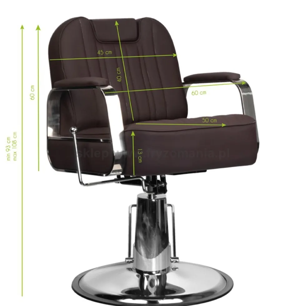 Gabbiano Rufo Fotel barberski brązowy dostępny w 48h