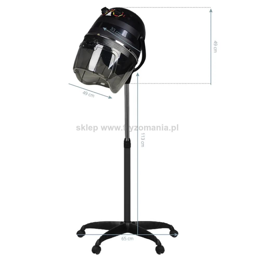Gabbiano 1600 Suszarka hełmowa stojąca, czarna 950W dostępna w 48h