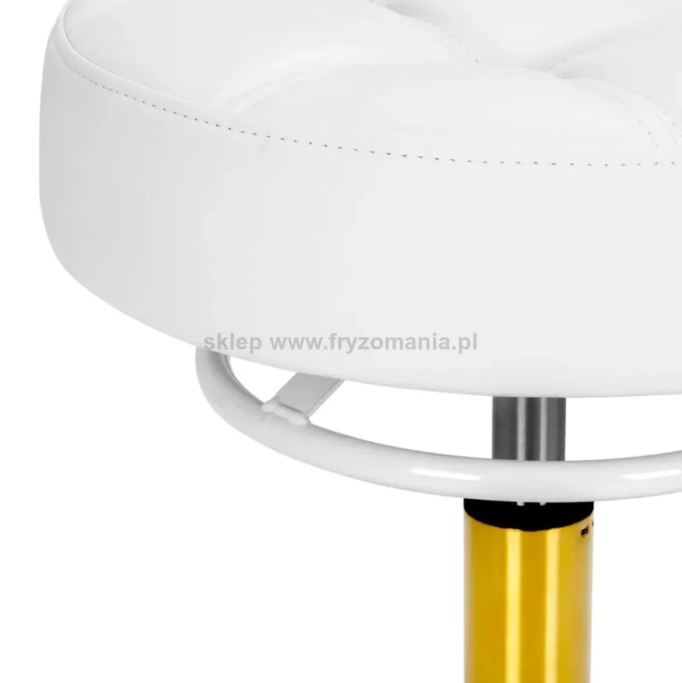 Gabbiano Taboret fryzjerski D054G biało-złoty, dostępny w 48H
