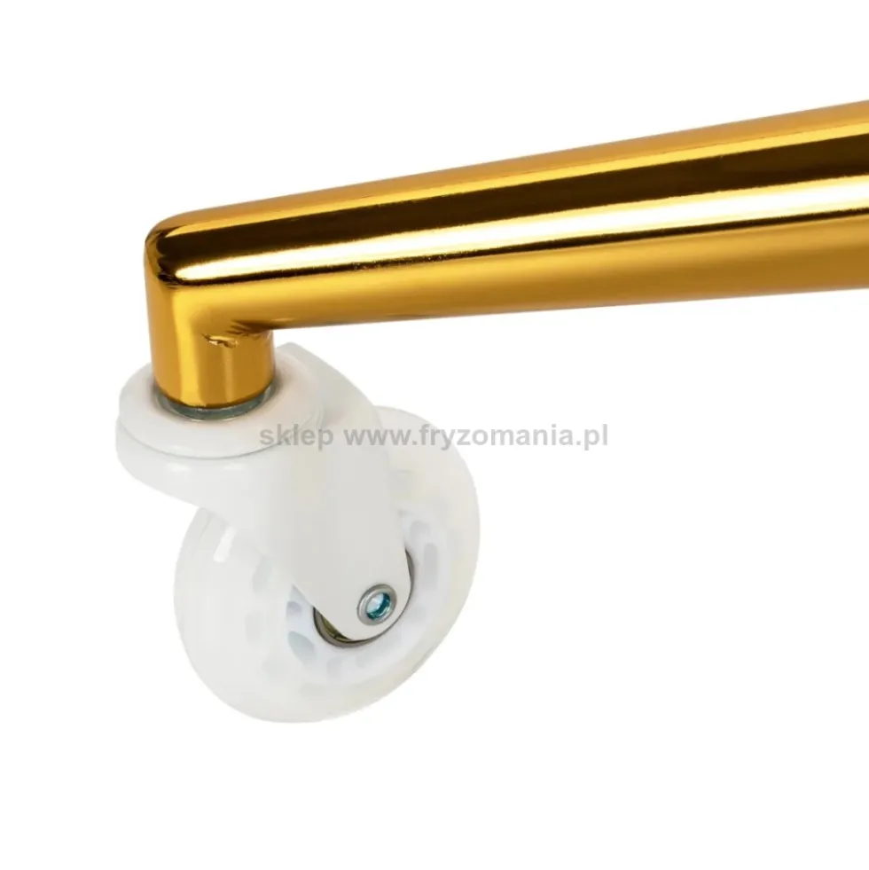 Gabbiano Taboret fryzjerski D054G biało-złoty, dostępny w 48H