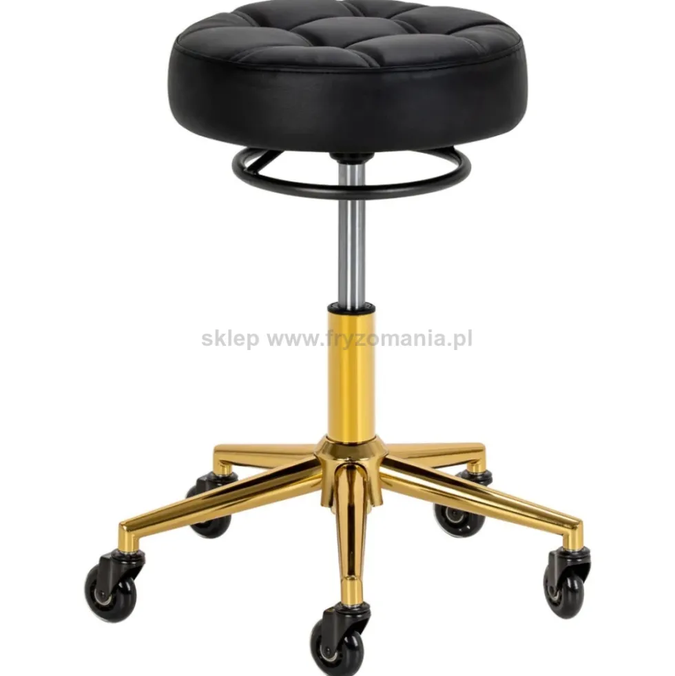Gabbiano Taboret fryzjerski D054G czarno-złoty, dostępny w 48H