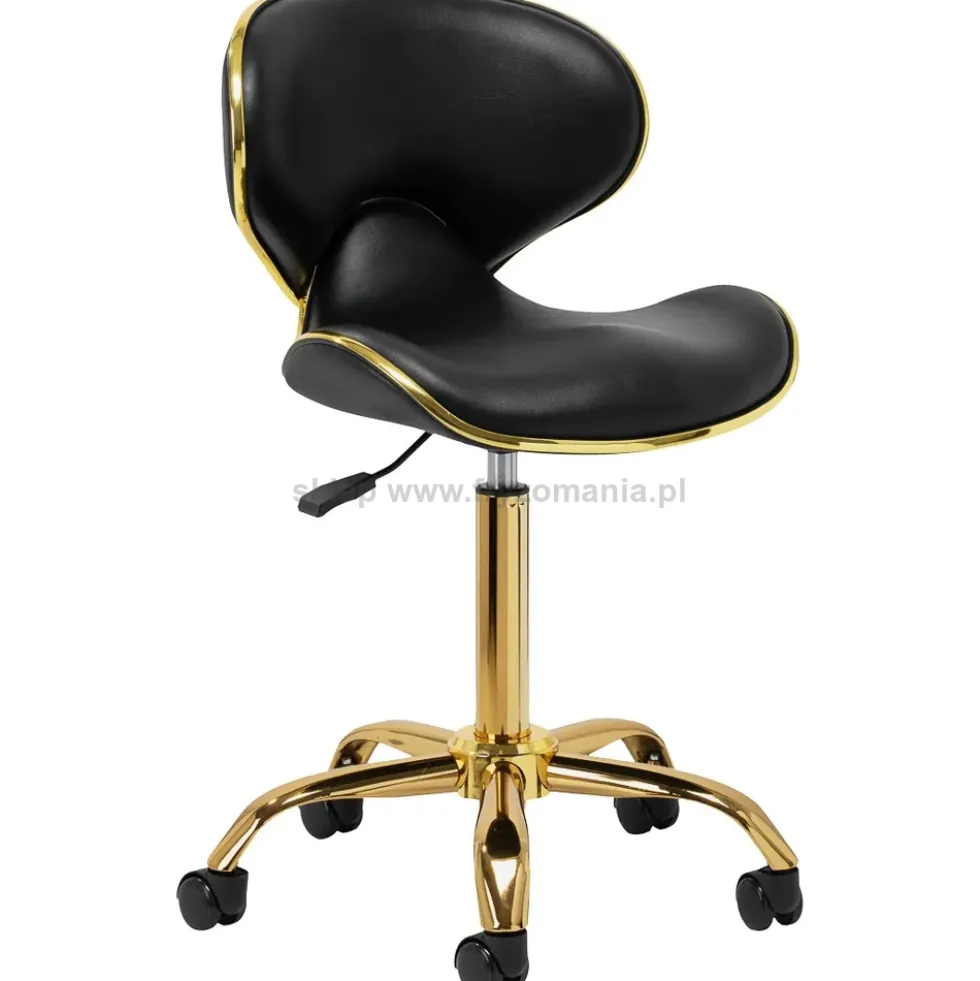 Gabbiano Taboret kosmetyczny Q-4599G Złoto-Czarny, dostępny w 48H