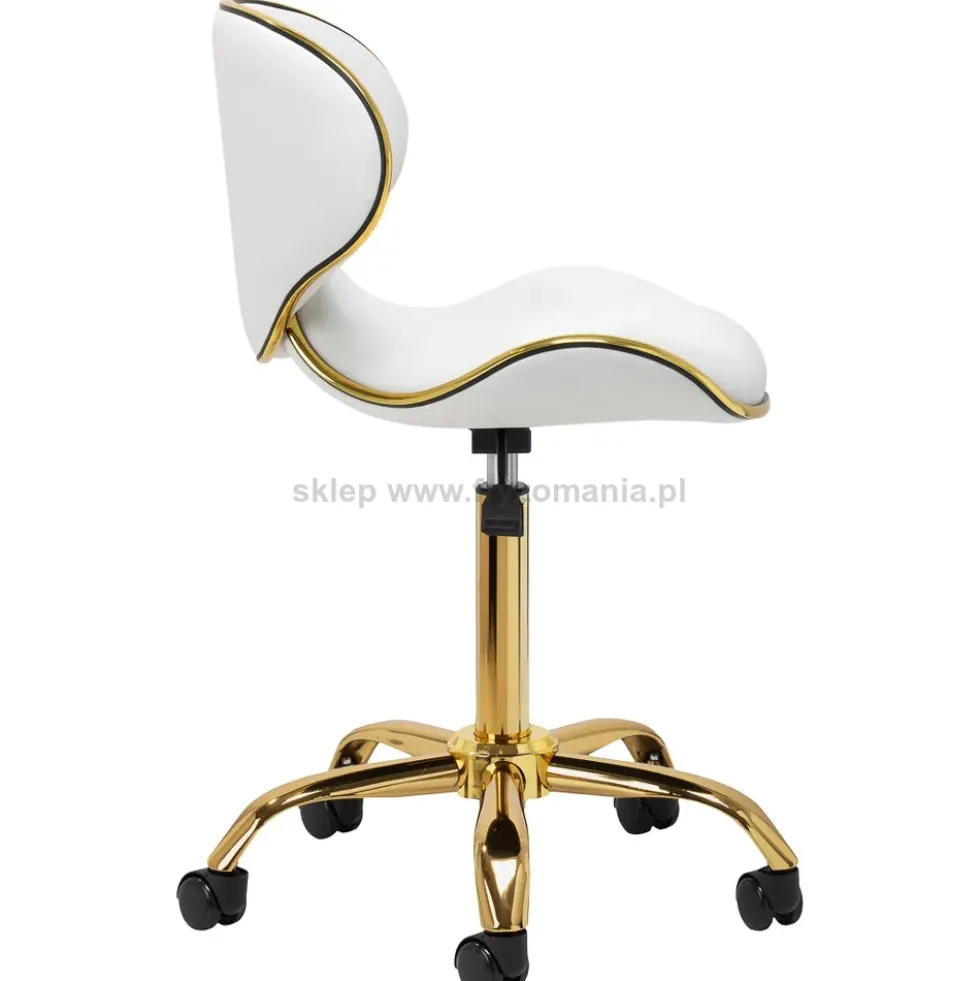 Gabbiano Taboret kosmetyczny Q-4599G Złoto-Biały, dostępny w 48H