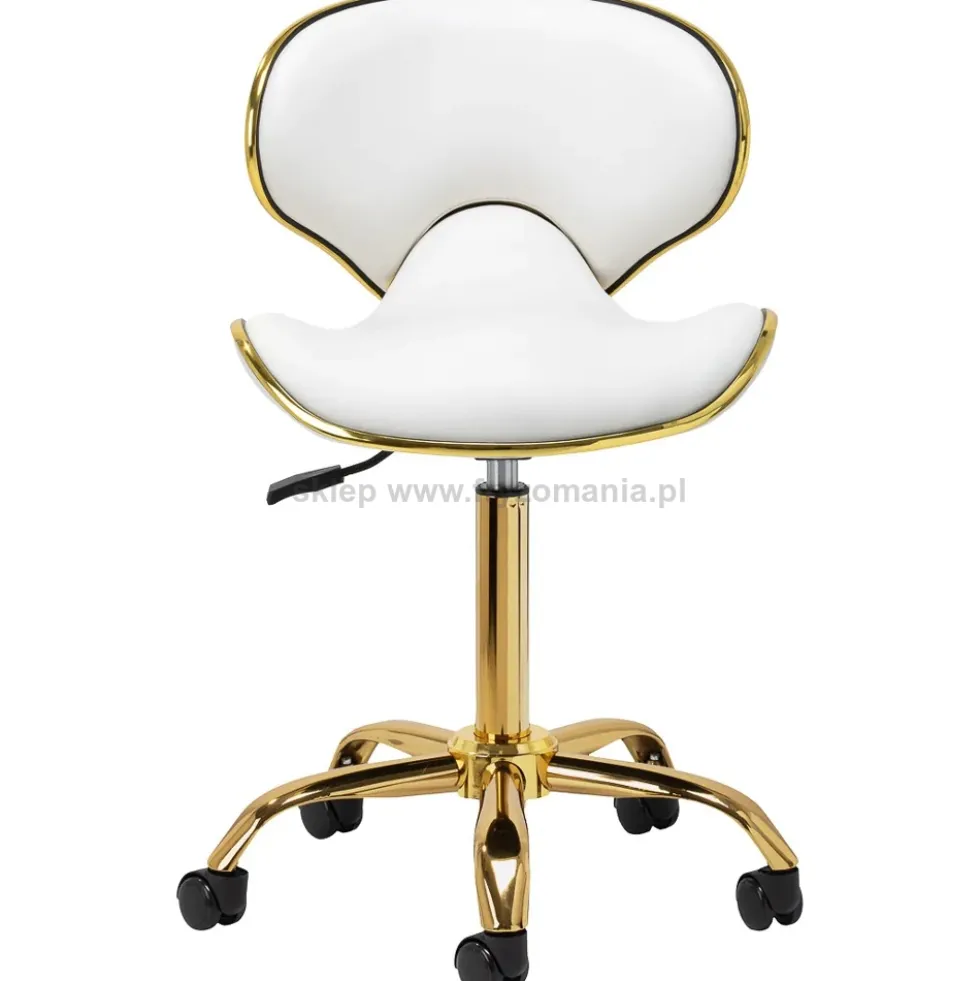 Gabbiano Taboret kosmetyczny Q-4599G Złoto-Biały, dostępny w 48H